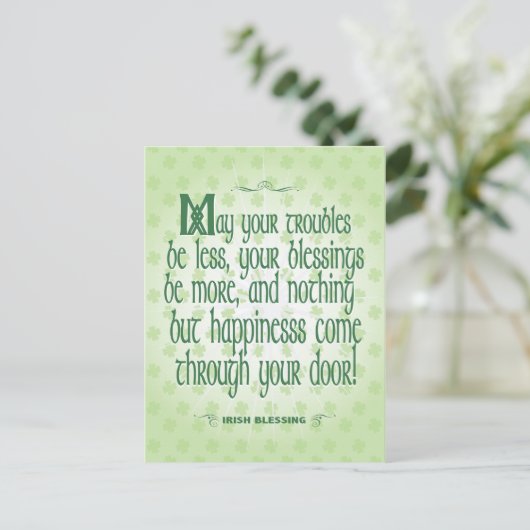 Irish Blessing Postkarte (Stehend Vorderseite)