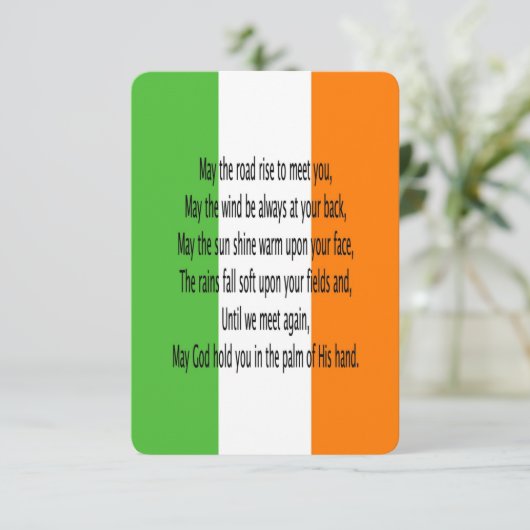 Irish Blessing Prayer Begleitkarte (Stehend Vorderseite)