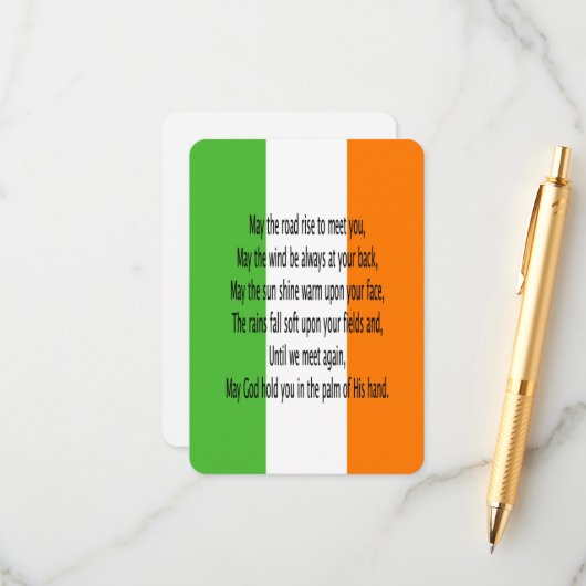 Irish Blessing Prayer Begleitkarte (Vorderseite/Rückseite Beispiel)
