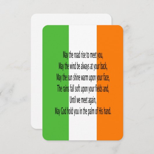 Irish Blessing Prayer Begleitkarte (Vorne/Hinten)