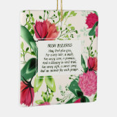 Irish Blessing Red Green Clover Christmas Keramikornament (Rechts)