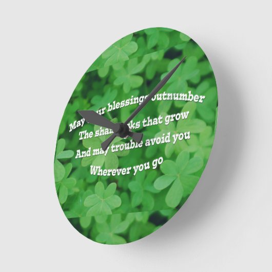 Irish Blessing Runde Wanduhr (Winkel)