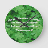 Irish Blessing Runde Wanduhr (Vorderseite)