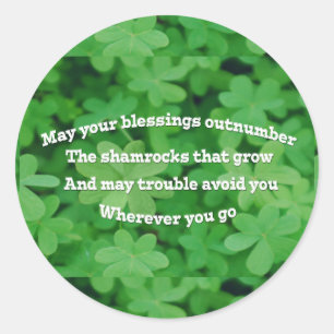 Irish Blessing Runder Aufkleber