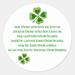 Irish Blessing Runder Aufkleber