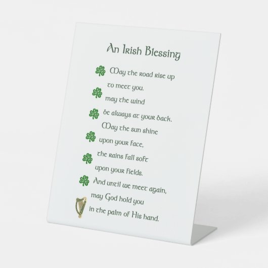 Irish Blessing Sockelschild (Vorderseite)