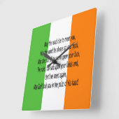 Irish Blessing Square Quadratische Wanduhr (Winkel)