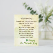 Irish Blessing St. Patrick's Day Custom Postkarte (Stehend Vorderseite)