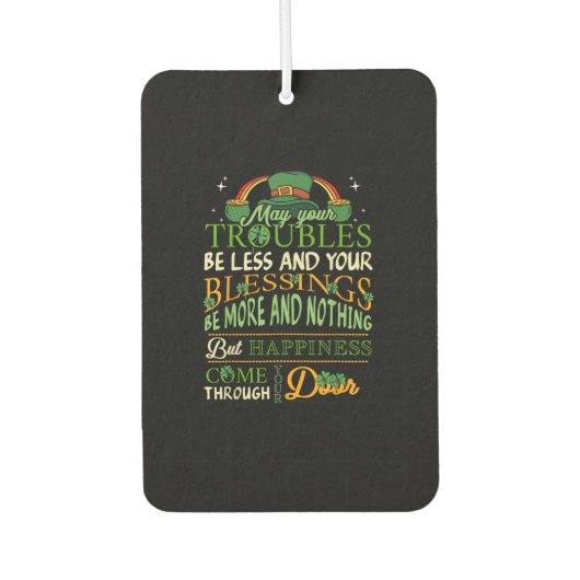 Irish Blessing St Patricks Day Leprechaun Rainbow Autolufterfrischer (Vorderseite)