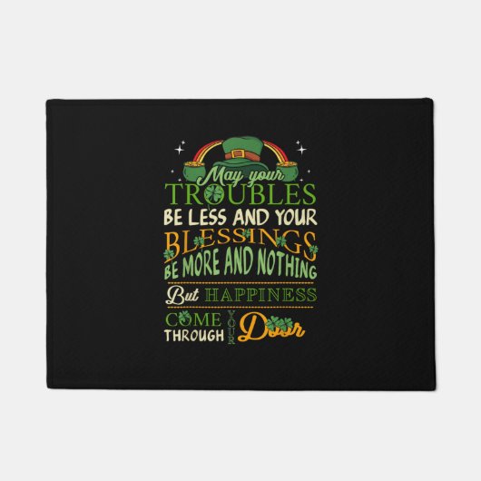 Irish Blessing St Patricks Day Leprechaun Rainbow Fußmatte (Vorderseite)