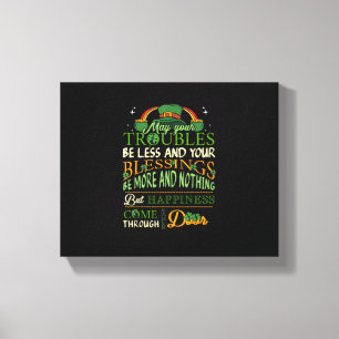 Irish Blessing St Patricks Day Leprechaun Rainbow Leinwanddruck