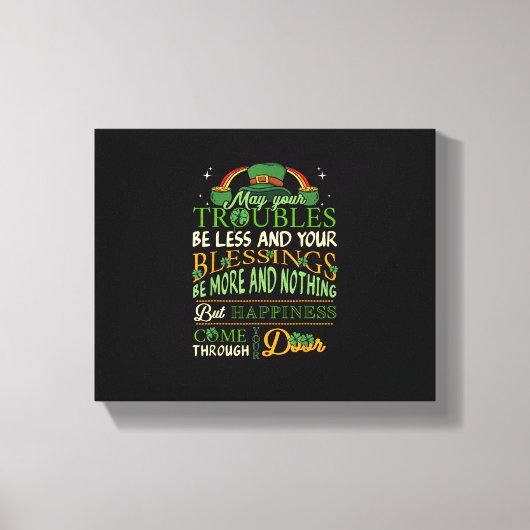 Irish Blessing St Patricks Day Leprechaun Rainbow Leinwanddruck (Vorderseite)