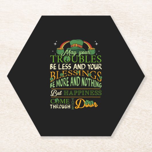 Irish Blessing St Patricks Day Leprechaun Rainbow Untersetzer (Vorderseite)