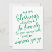 Irish Blessing St Patrick's Day Party Einladung (Vorderseite)