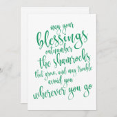 Irish Blessing St Patrick's Day Party Einladung (Vorne/Hinten)