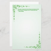 Irish Blessing St Patrick's Green Celtic Braids #4 Briefpapier (Vorne/Hinten)