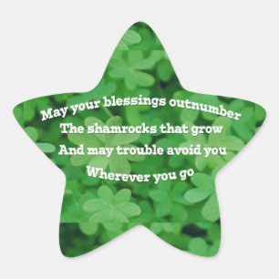 Irish Blessing Stern-Aufkleber