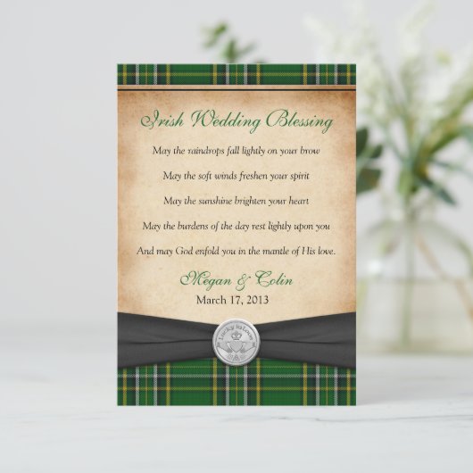 Irish Blessing Tartan Claddagh Lucky Wedding (Stehend Vorderseite)