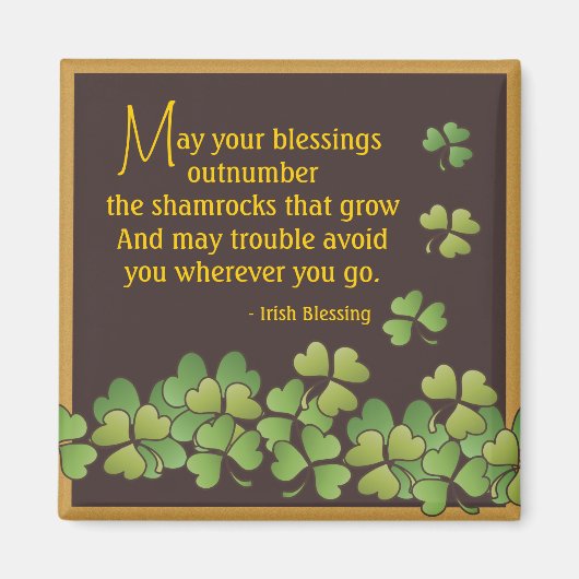 Irish Blessing und Kleeblatts Magnet (Vorne)