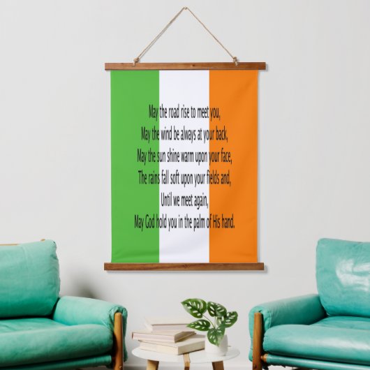 Irish Blessing Wandteppich Mit Holzrahmen (Wohnzimmer)