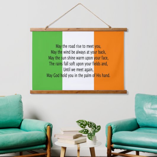 Irish Blessing Wandteppich Mit Holzrahmen (Wohnzimmer)