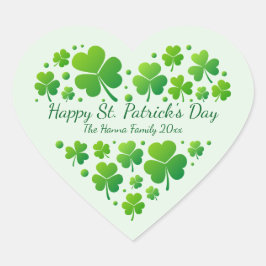 Irish blessings and shamrocks are symbols of luck Herz-Aufkleber