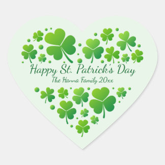Irish blessings and shamrocks are symbols of luck Herz-Aufkleber