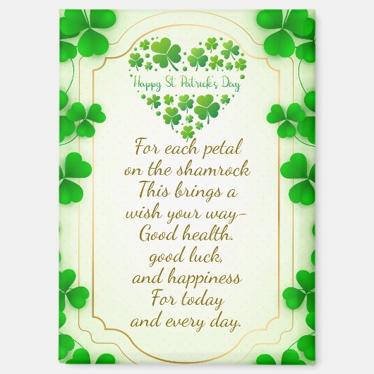 Irish blessings and shamrocks are symbols of luck magnet (Vorderseite)