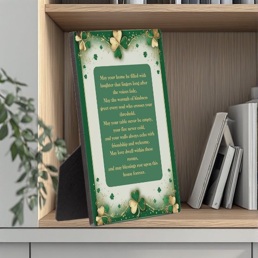 Irish Blessings for Home and Hearth Shamrock Gold Fotoplatte