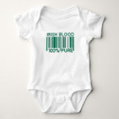 💚 Irish Blood, benutzerdefinierter Text auf der R Baby Strampler (Vorderseite)