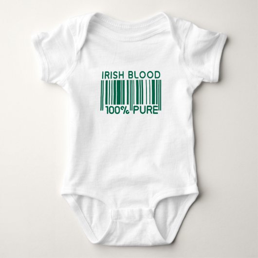 💚 Irish Blood, benutzerdefinierter Text auf der R Baby Strampler (Vorderseite)