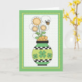 Irish Blume Pot St. Patrick's Day Card Karte (Gelbe Blume)