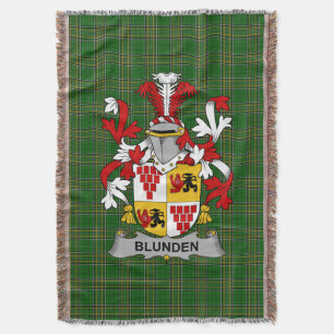 Irish Blunden Coat of Arms Familienwappen Irland Decke