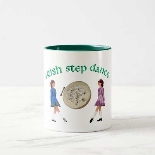 Irish Bodhran - Irish Step Dance Zweifarbige Tasse (Mittel)