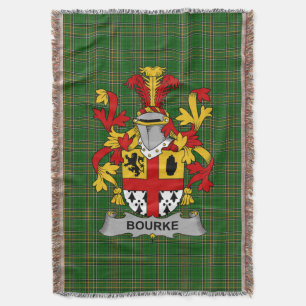 Irish Bourke Coat of Arms Familienwappen Irland Decke