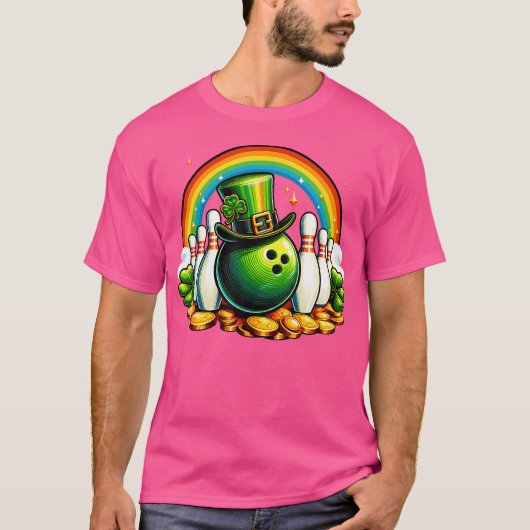 Irish Bowling Balls Kleeblatt Leprechaun St Patric T-Shirt (Vorderseite)