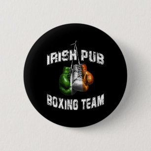 Irish Boxing Funny Ireland Flag Flag - Irish Pub Button