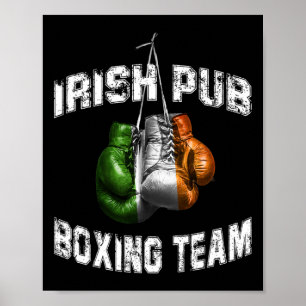 Irish Boxing Funny Ireland Flag Flag - Irish Pub Poster