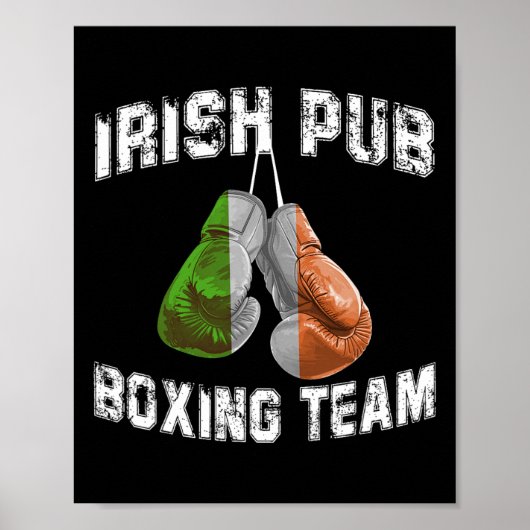 Irish Boxing Funny Ireland Flag Flag - Irish Pub Poster (Vorne)