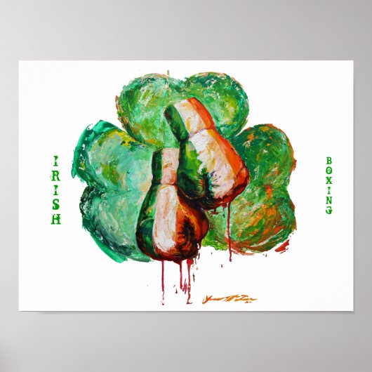 Irish Boxing Kleeblatt Poster (Vorne)