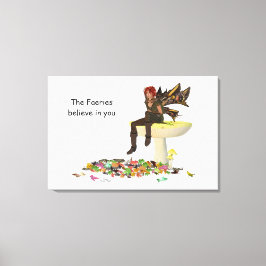 Irish Boy Fairy auf Mushroom Canvas Print Leinwanddruck