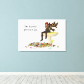 Irish Boy Fairy auf Mushroom Canvas Print Leinwanddruck (Insitu (Holzboden))