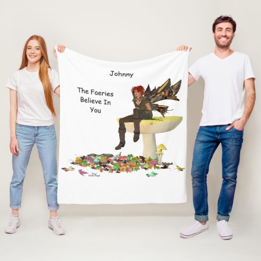 Irish Boy Fairy auf Mushroom Fleece Blanket (Beispiel)