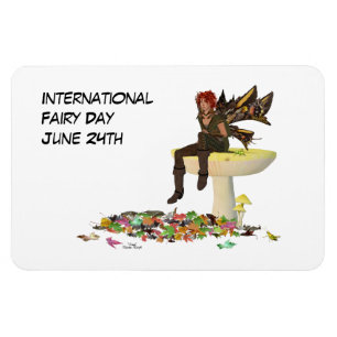 Irish Boy Fairy auf Mushroom Flexible Foto Magnet