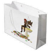 Irish Boy Fairy auf Mushroom Gift Bag Große Geschenktüte (Rückseite Schrägansicht)