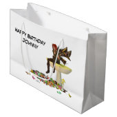 Irish Boy Fairy auf Mushroom Gift Bag Große Geschenktüte (Vorderseite Schrägansicht)