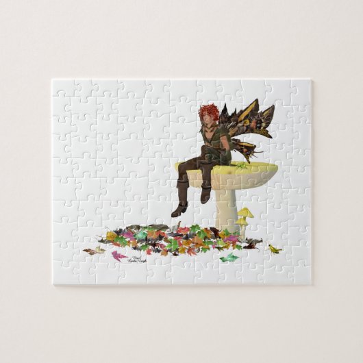 Irish Boy Fairy auf Mushroom Jigsaw Puzzle (Horizontal)