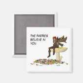 Irish Boy Fairy auf Mushroom Magnet (Vorderseite/Rückseite)