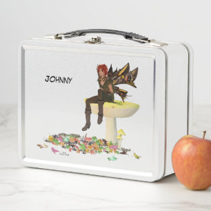 Irish Boy Fairy auf Mushroom Metal Lunchbox