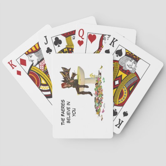 Irish Boy Fairy auf Mushroom spielen Karten Spielkarten (Rückseite)